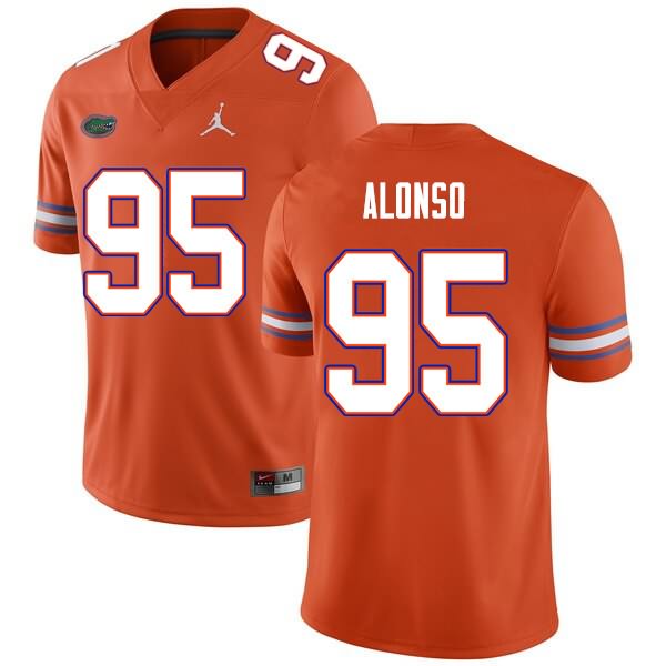 NCAA Florida Gators Lucas Alonso Men's #95 Nike Orange Stitched Authentic College Football Jersey CRD5764XY